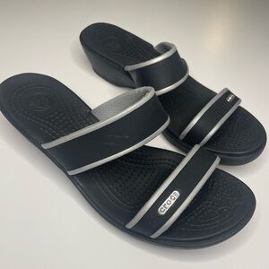 CROCS Black and Silver Women's Sandals